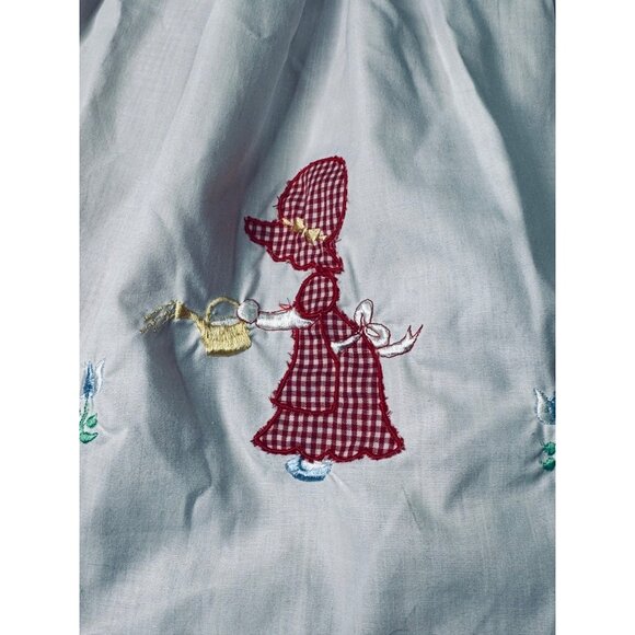 Vintage Merry Mites Girls 4T Red Gingham Dress With Embroidered Apron - Picture 2 of 13